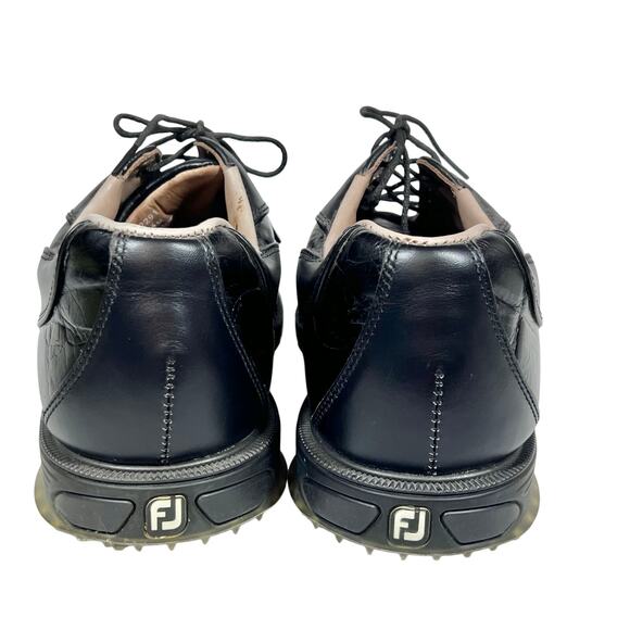 Footjoy Icon Wave Golf Shoes Men 9.5 Black Leather Soft Spikes 52291 Used - Picture 4 of 11